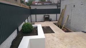 mid project hard landscaping job in west kirby